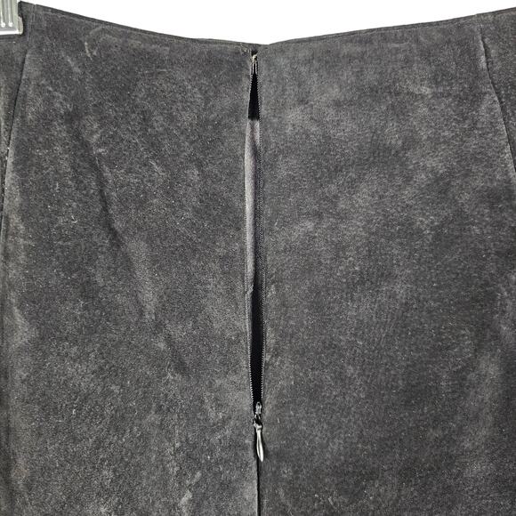 Montanaco black suede flared skirt scallop hem studs Western Large - Picture 6 of 8